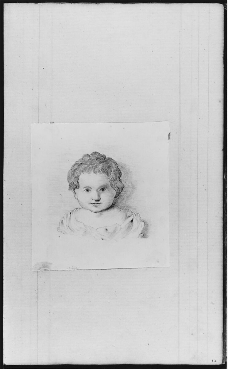 Sketchbook of Figure Studies, John William Casilear (American, New York 1811–1893 Saratoga Springs, New York), Drawings in graphite, pen and ink, and watercolor on off-white wove paper affixed with adhesive wafers at corners to dark tan laid (ledgerbook) paper, bound in a cardboard cover with leather trim, American