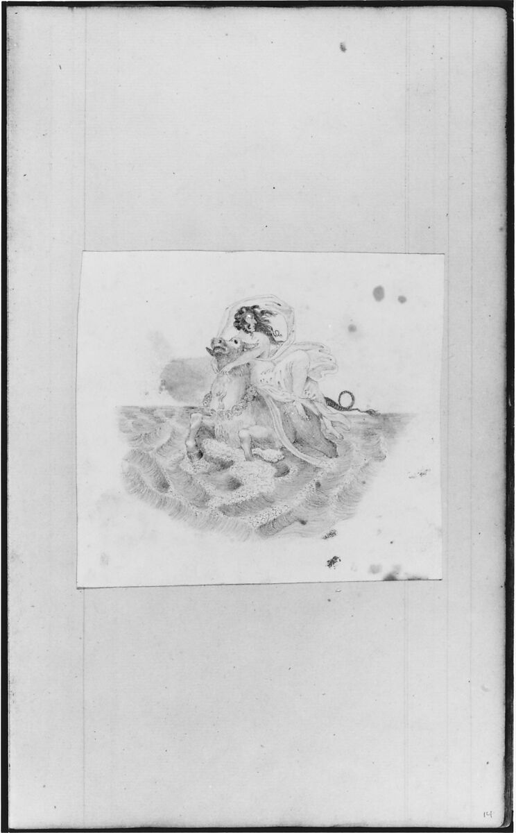 Sketchbook of Figure Studies, John William Casilear (American, New York 1811–1893 Saratoga Springs, New York), Drawings in graphite, pen and ink, and watercolor on off-white wove paper affixed with adhesive wafers at corners to dark tan laid (ledgerbook) paper, bound in a cardboard cover with leather trim, American