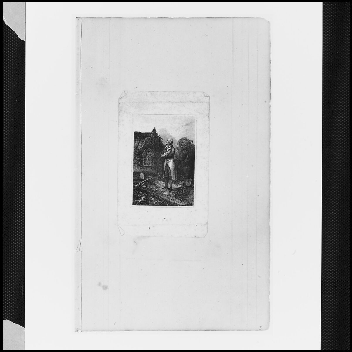 Sketchbook of Figure Studies, John William Casilear (American, New York 1811–1893 Saratoga Springs, New York), Drawings in graphite, pen and ink, and watercolor on off-white wove paper affixed with adhesive wafers at corners to dark tan laid (ledgerbook) paper, bound in a cardboard cover with leather trim, American