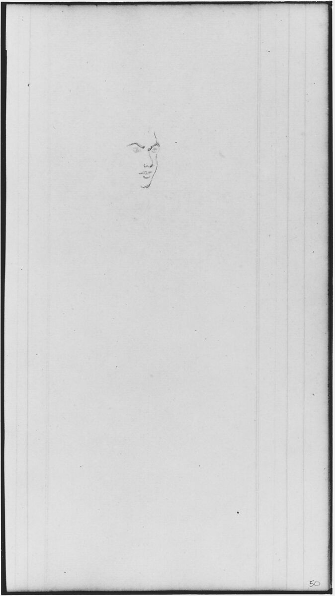 Sketchbook of Figure Studies, John William Casilear (American, New York 1811–1893 Saratoga Springs, New York), Drawings in graphite, pen and ink, and watercolor on off-white wove paper affixed with adhesive wafers at corners to dark tan laid (ledgerbook) paper, bound in a cardboard cover with leather trim, American