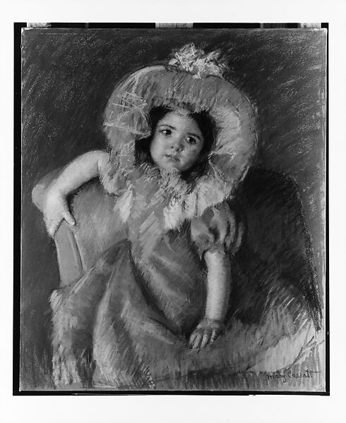 Margot in Orange Dress, Mary Cassatt (American, Pittsburgh, Pennsylvania 1844–1926 Le Mesnil-Théribus, Oise), Pastel on wove paper, mounted on canvas, American