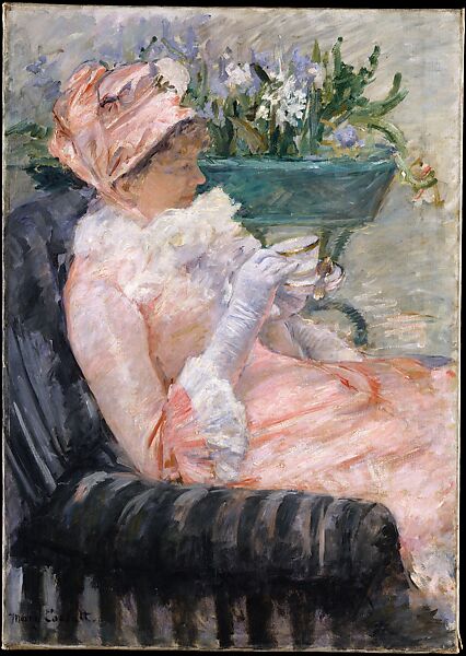 The Cup of Tea, Mary Cassatt  American, Oil on canvas, American