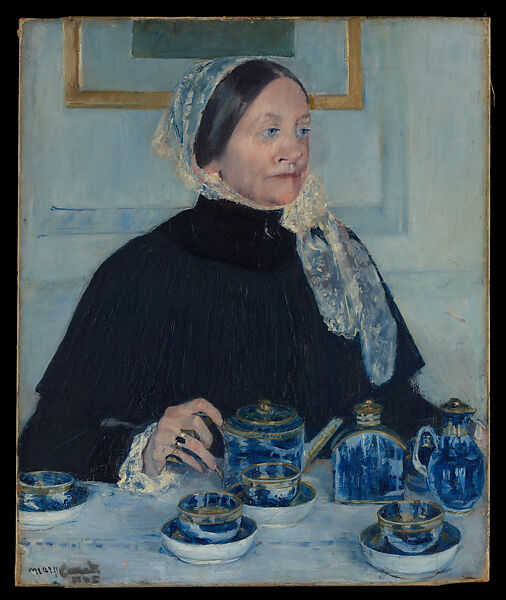 Lady at the Tea Table, Mary Cassatt (American, Pittsburgh, Pennsylvania 1844–1926 Le Mesnil-Théribus, Oise), Oil on canvas, American 