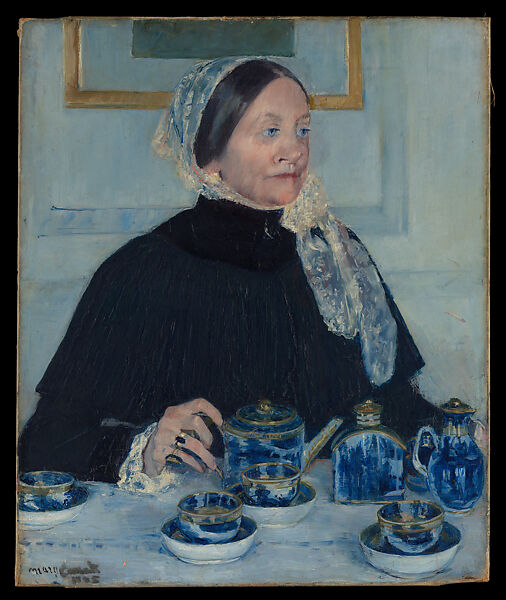 Lady at the Tea Table, Mary Cassatt  American, Oil on canvas, American