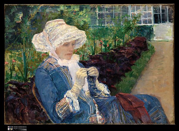 Lydia Crocheting in the Garden at Marly, Mary Cassatt (American, Pittsburgh, Pennsylvania 1844–1926 Le Mesnil-Théribus, Oise), Oil on canvas, American