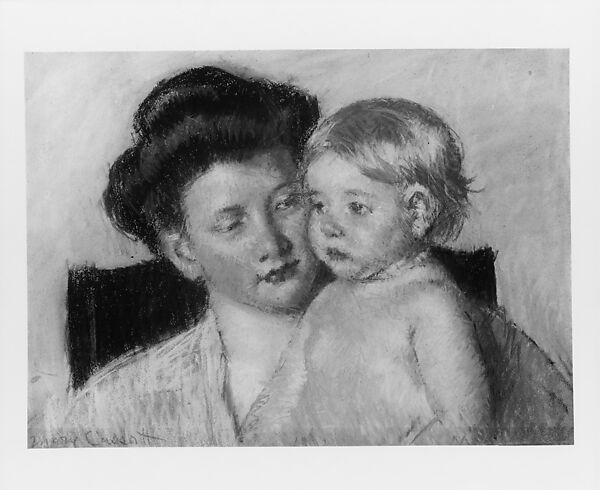 Mother and Child, Mary Cassatt (American, Pittsburgh, Pennsylvania 1844–1926 Le Mesnil-Théribus, Oise), Pastel on paper, American