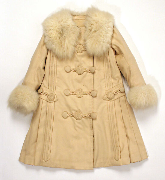 Coat, wool, silk, fur, probably French 