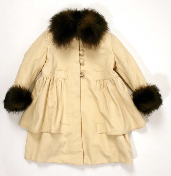 Coat, Best &amp; Co. (American, 1879–1969), wool, silk, fur, probably French 