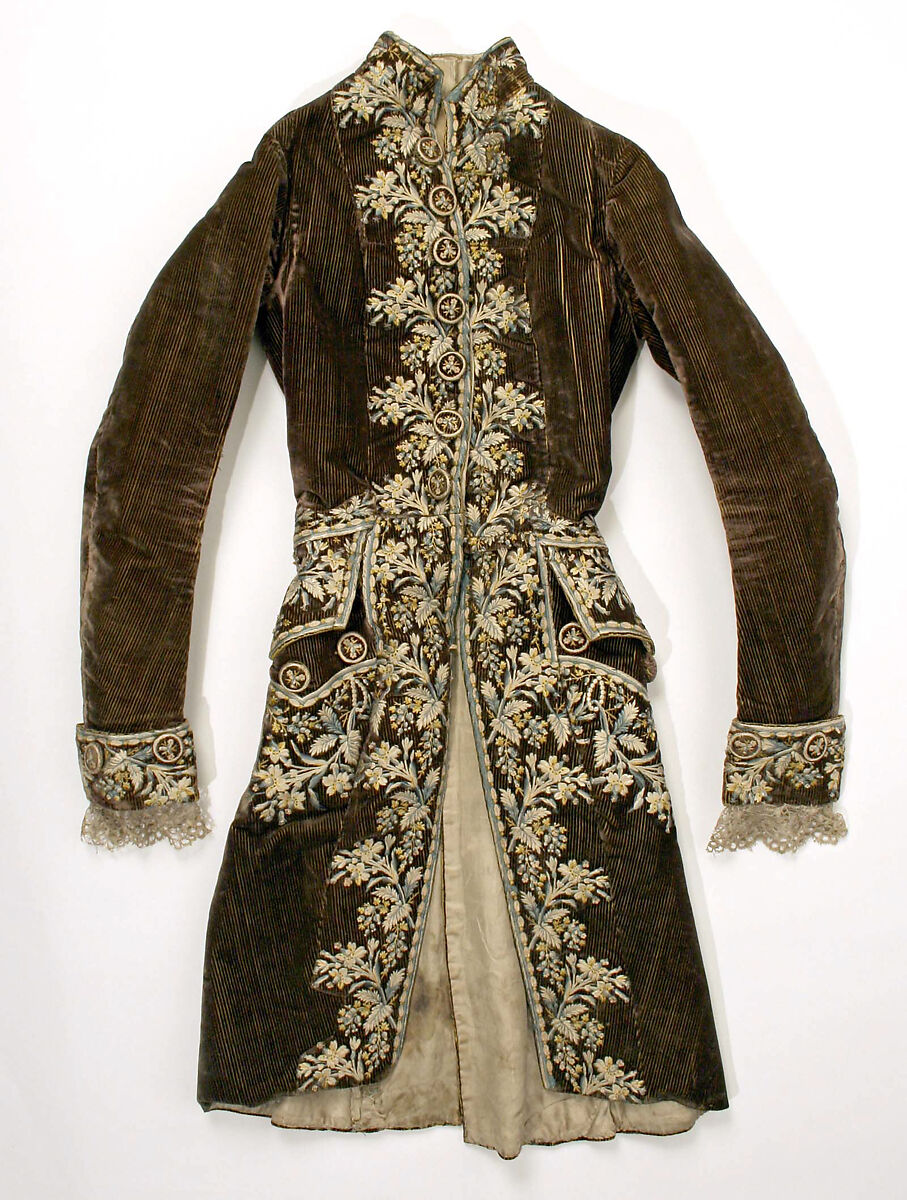 Coat, silk, probably French 