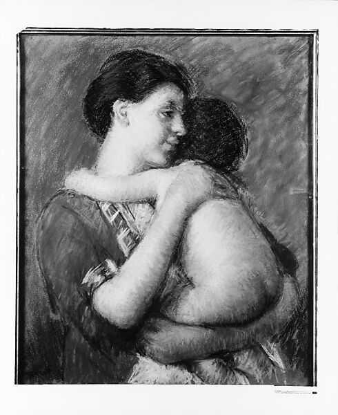 Mother and Child, Mary Cassatt (American, Pittsburgh, Pennsylvania 1844–1926 Le Mesnil-Théribus, Oise), Pastel on wove paper mounted on canvas, American