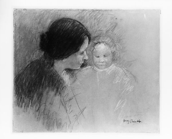 Mother and Child, Mary Cassatt (American, Pittsburgh, Pennsylvania 1844–1926 Le Mesnil-Théribus, Oise), Pastel on paper, American