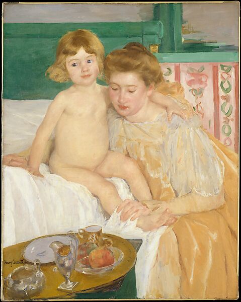 Mother and Child (Baby Getting Up from His Nap), Mary Cassatt (American, Pittsburgh, Pennsylvania 1844–1926 Le Mesnil-Théribus, Oise), Oil on canvas, American 