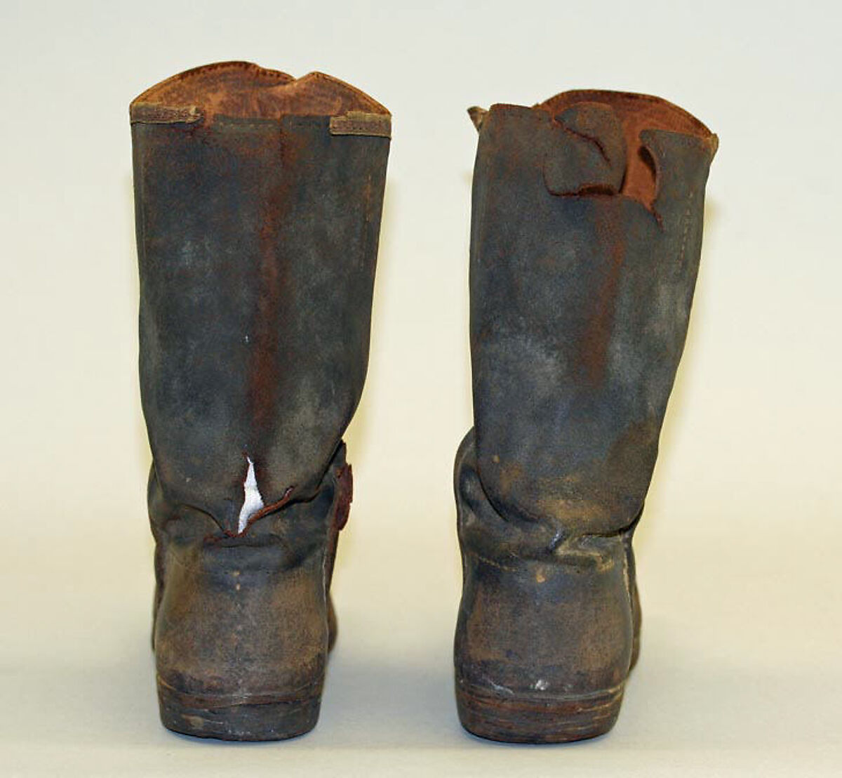 Boots, leather, wood, American