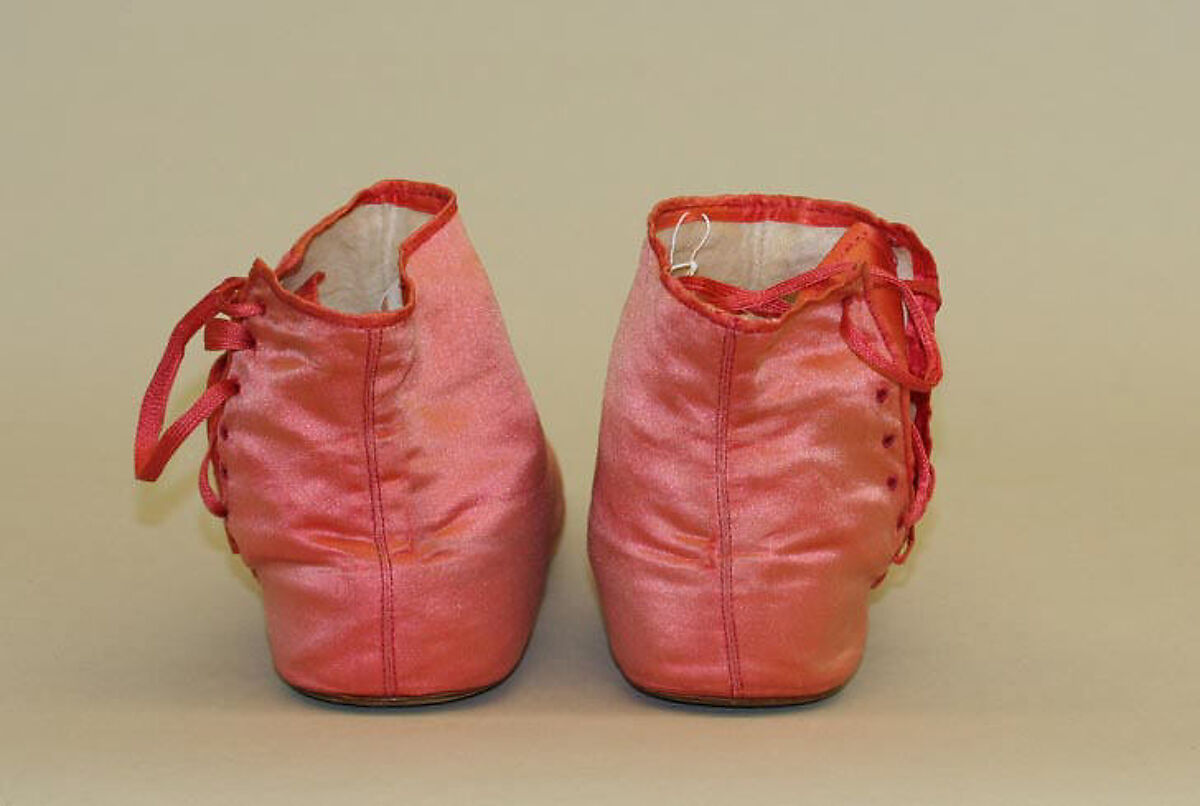 Boots, silk, leather, cotton, American