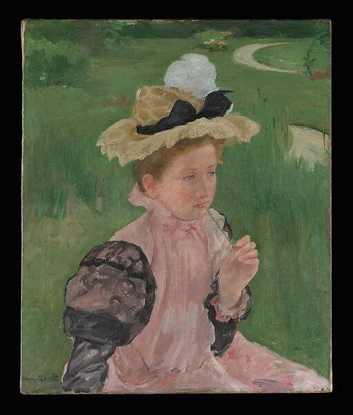 Portrait of a Young Girl, Mary Cassatt (American, Pittsburgh, Pennsylvania 1844–1926 Le Mesnil-Théribus, Oise), Oil on canvas, American