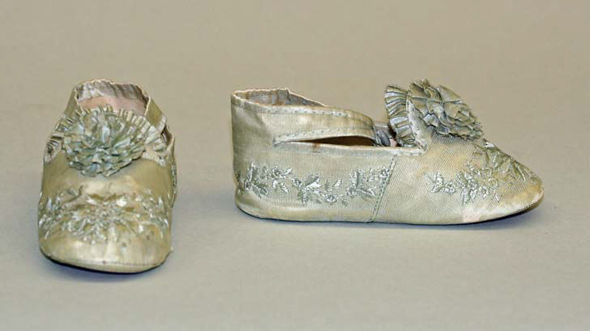 Shoes, silk, cotton, leather, American