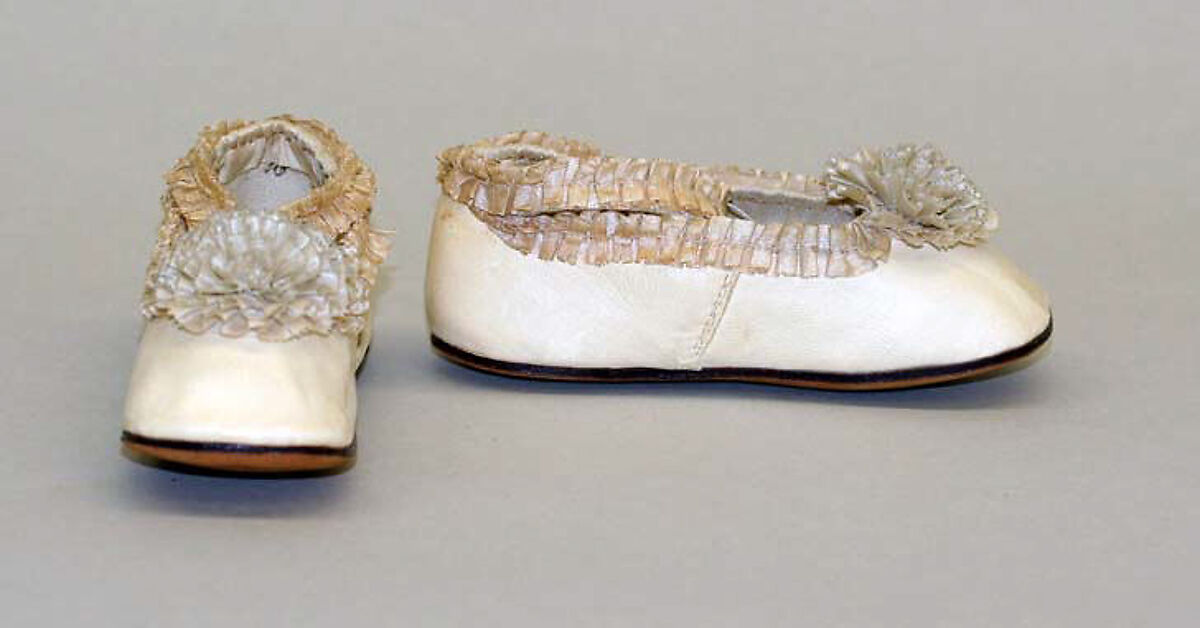 Shoes, leather, silk, French 