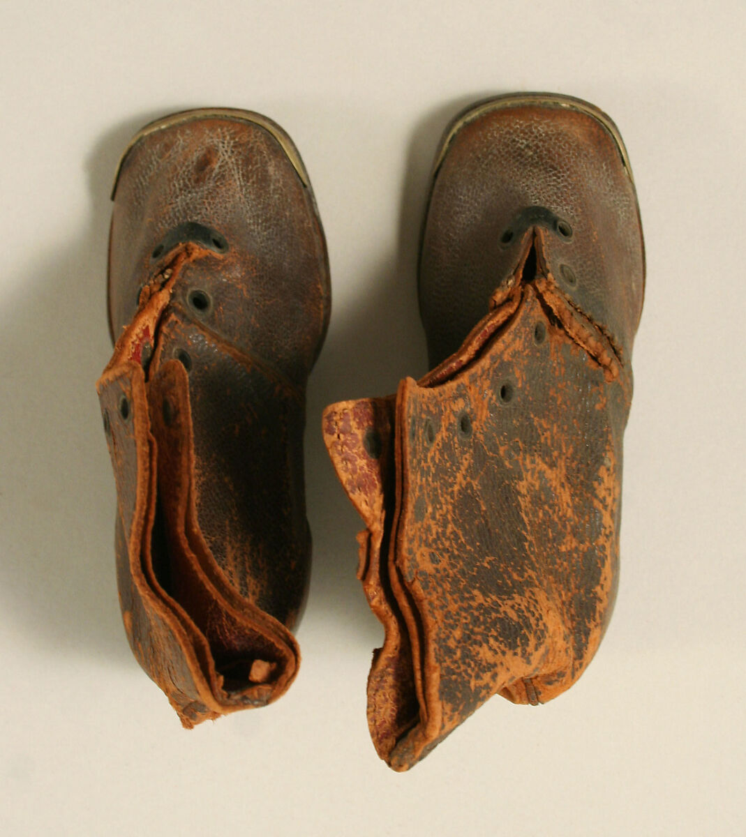 Shoes, leather, wood, metal, American