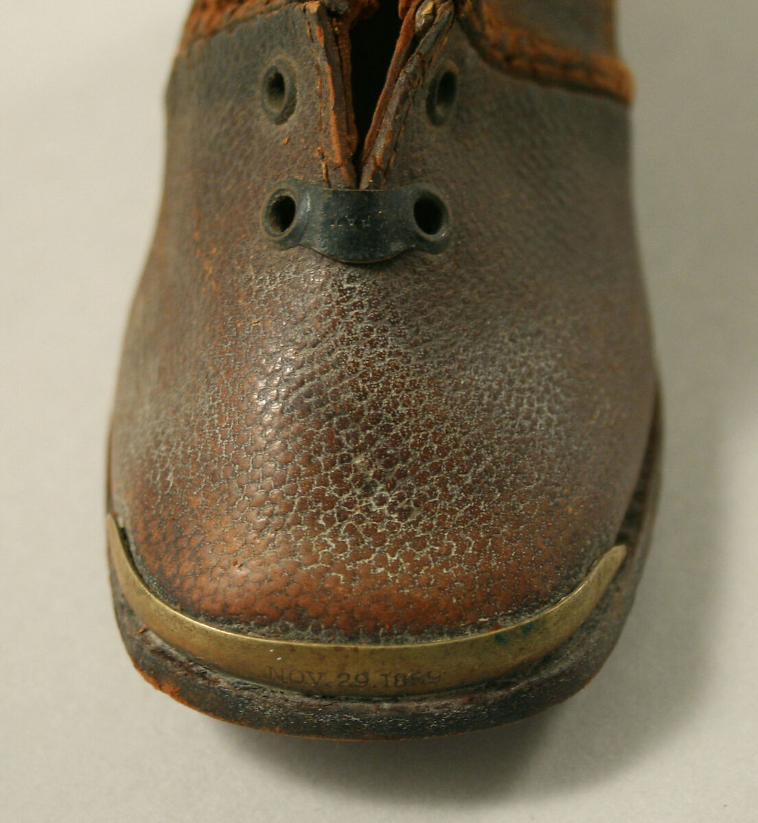 Shoes, leather, wood, metal, American