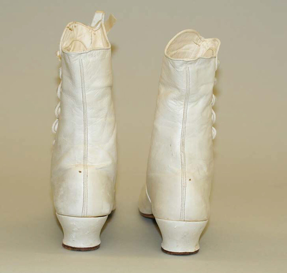 Shoes, leather, wood, cotton, silk, American