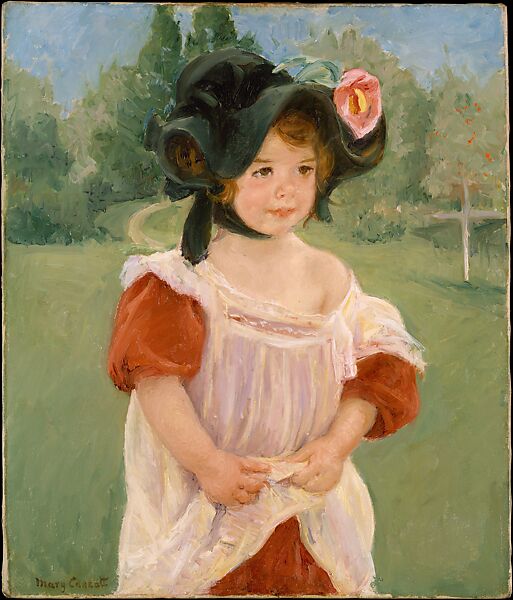 Spring: Margot Standing in a Garden (Fillette dans un jardin), Mary Cassatt (American, Pittsburgh, Pennsylvania 1844–1926 Le Mesnil-Théribus, Oise), Oil on canvas, American 
