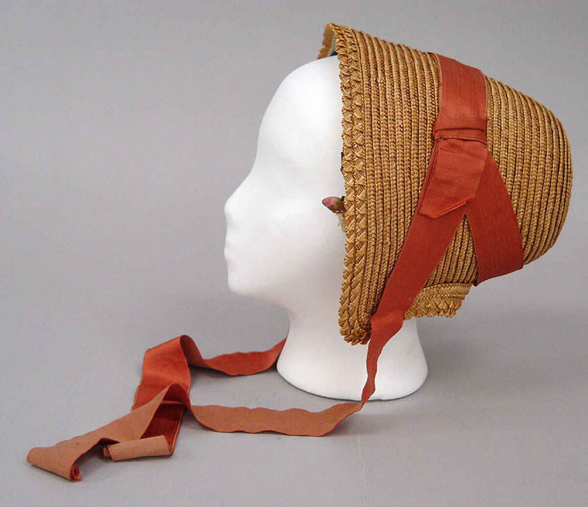 Bonnet, straw, silk, American 