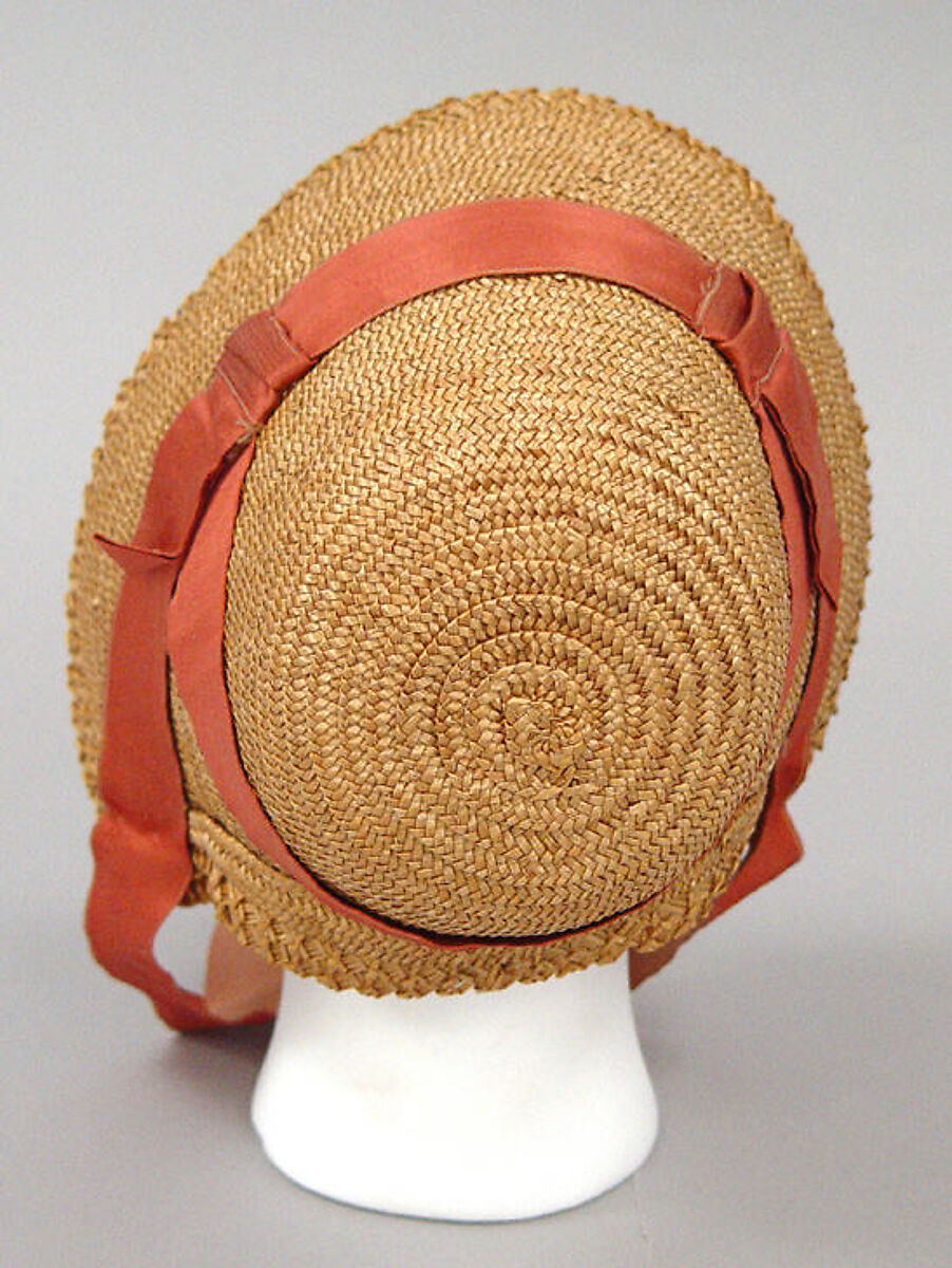 Bonnet, straw, silk, American