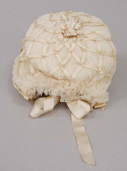 Bonnet, cotton, silk, American