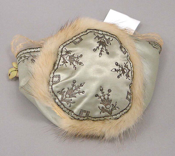 Bonnet, silk, cotton, fur, French