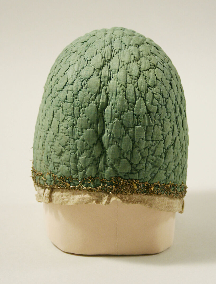 Cap, silk, cotton, probably French