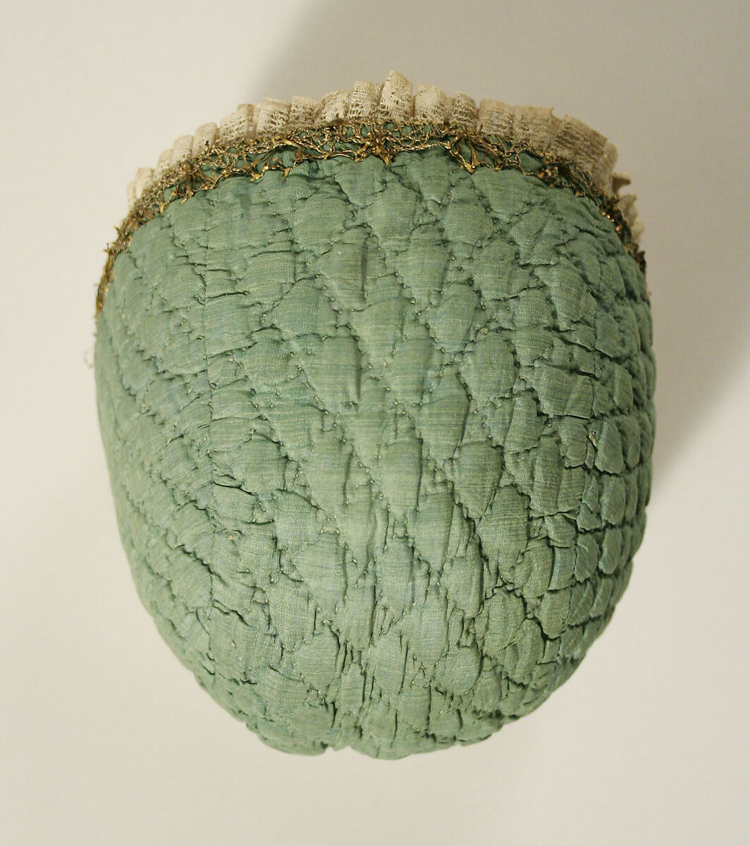 Cap, silk, cotton, probably French