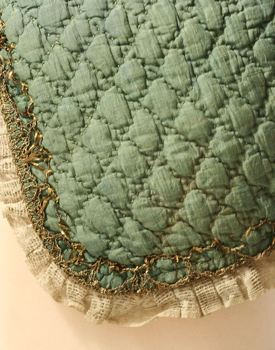 Cap, silk, cotton, probably French