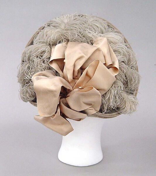 Hat, silk, feathers, American