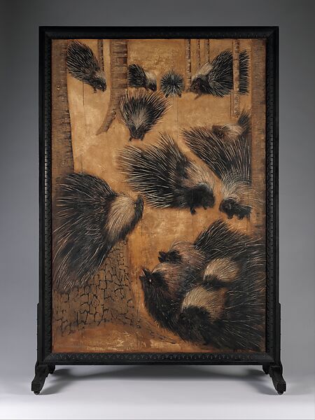 Screen: "Porcupines" and "Nightmare", Robert Winthrop Chanler (1872–1930), Oil on wood, American 