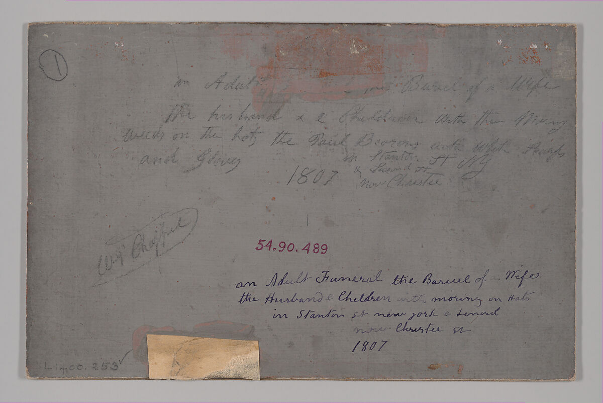 Adult Funeral Procession, William P. Chappel (American, 1801–1878), Oil on slate paper, American