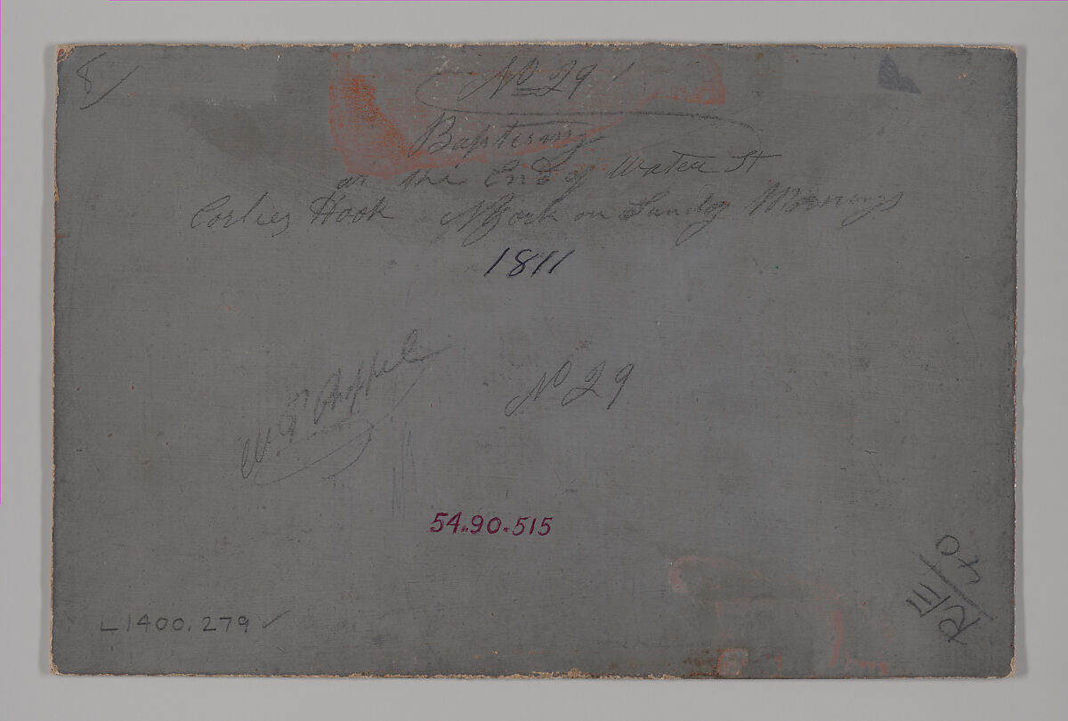 Baptism, William P. Chappel (American, 1801–1878), Oil on slate paper, American