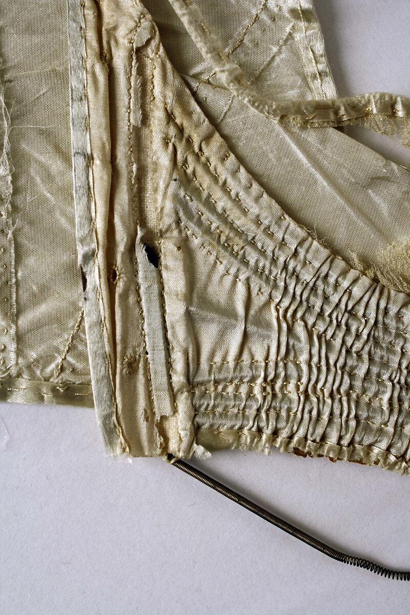 Corset, silk, metal, baleen, probably French