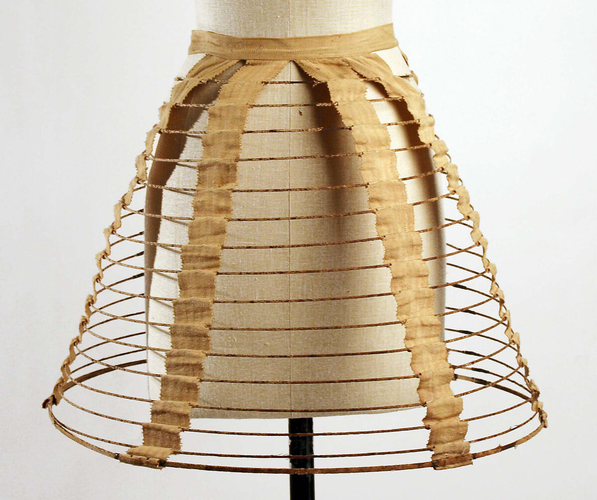 Cage crinoline, steel, cotton, American