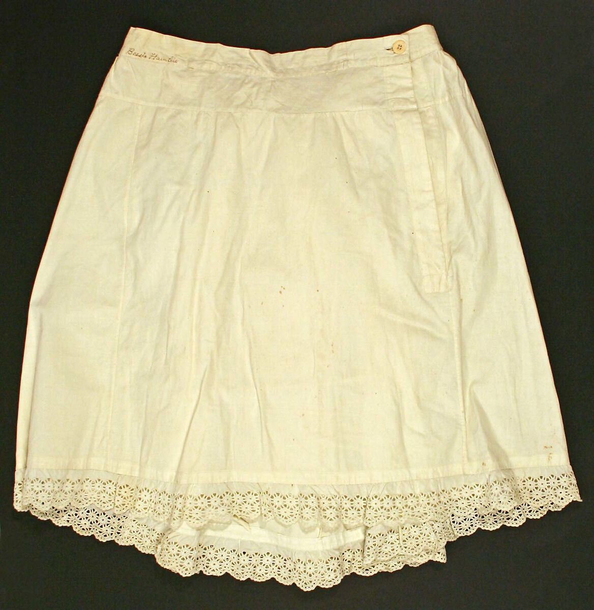 Petticoat, cotton, probably French 