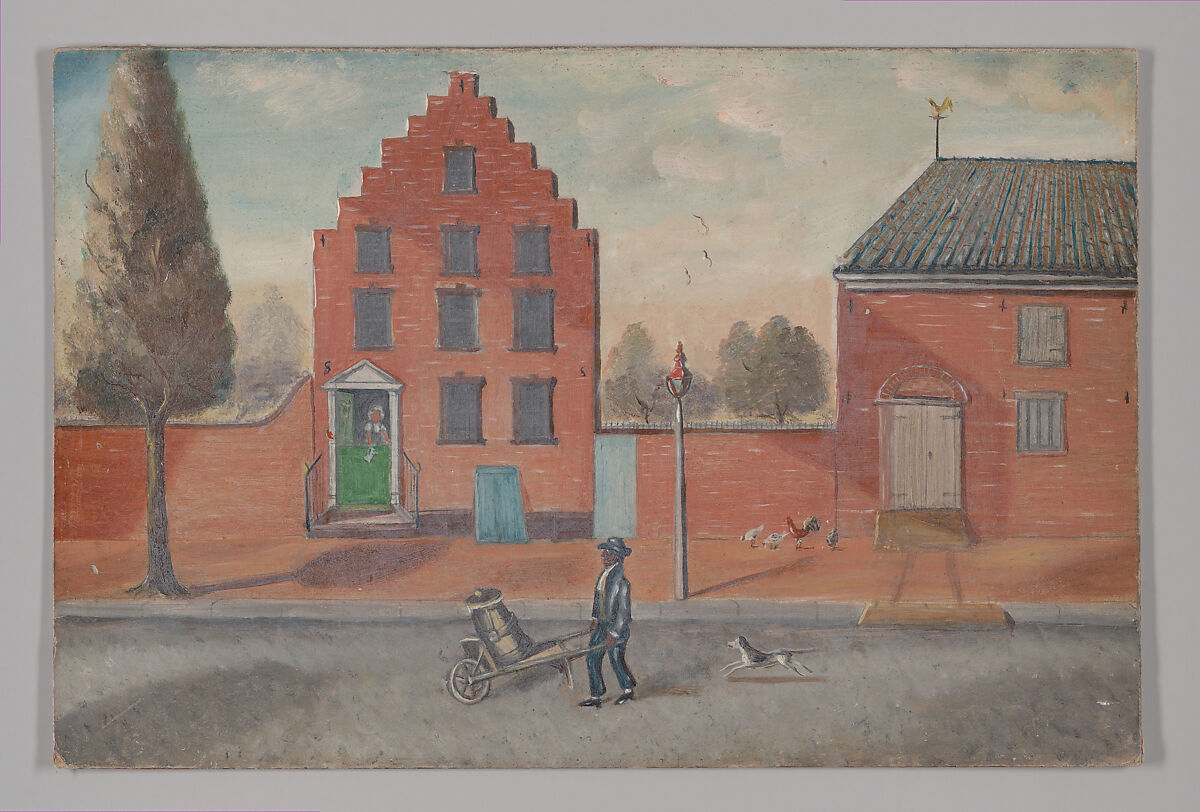 Buttermilk Pedlar, William P. Chappel (American, 1801–1878), Oil on slate paper, American 