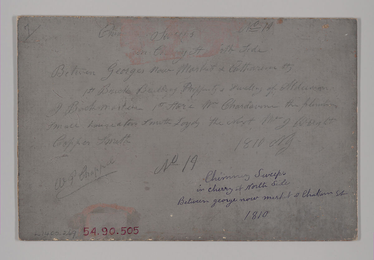 Chimney Sweeps, William P. Chappel (American, 1801–1878), Oil on slate paper, American