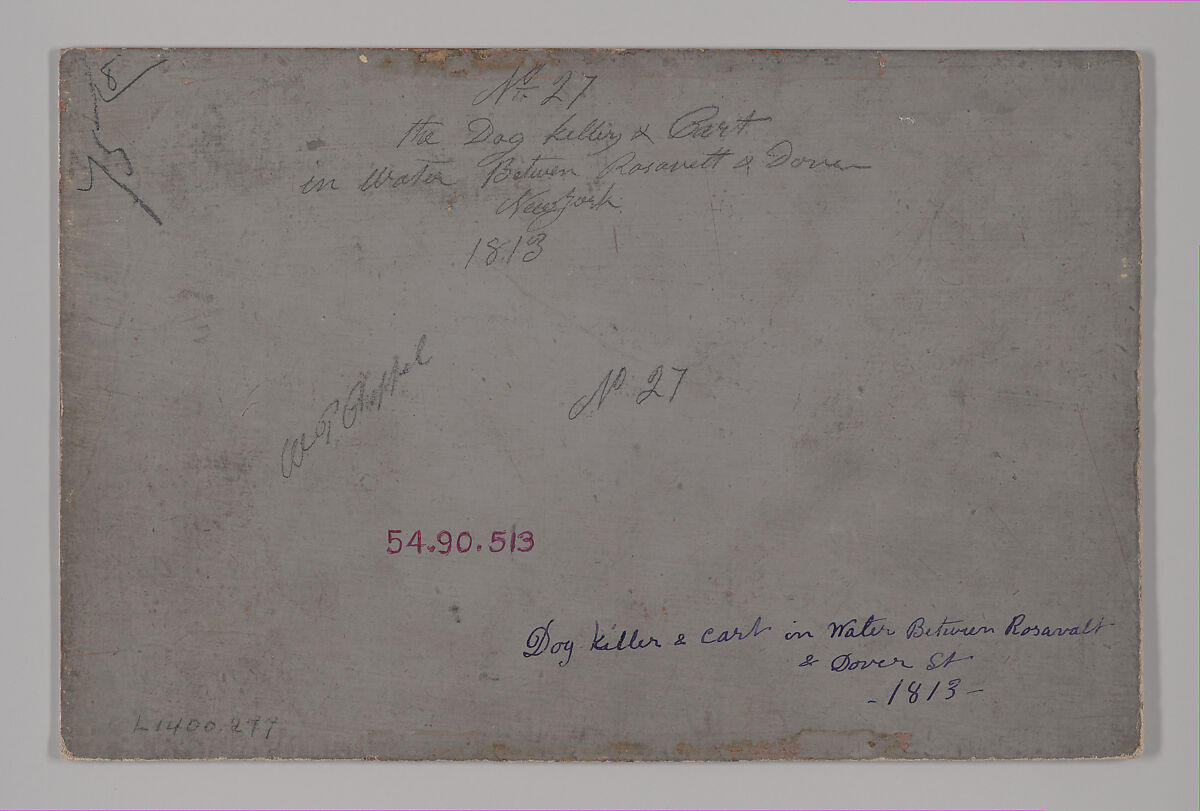 The Dog Killer, William P. Chappel (American, 1801–1878), Oil on slate paper, American