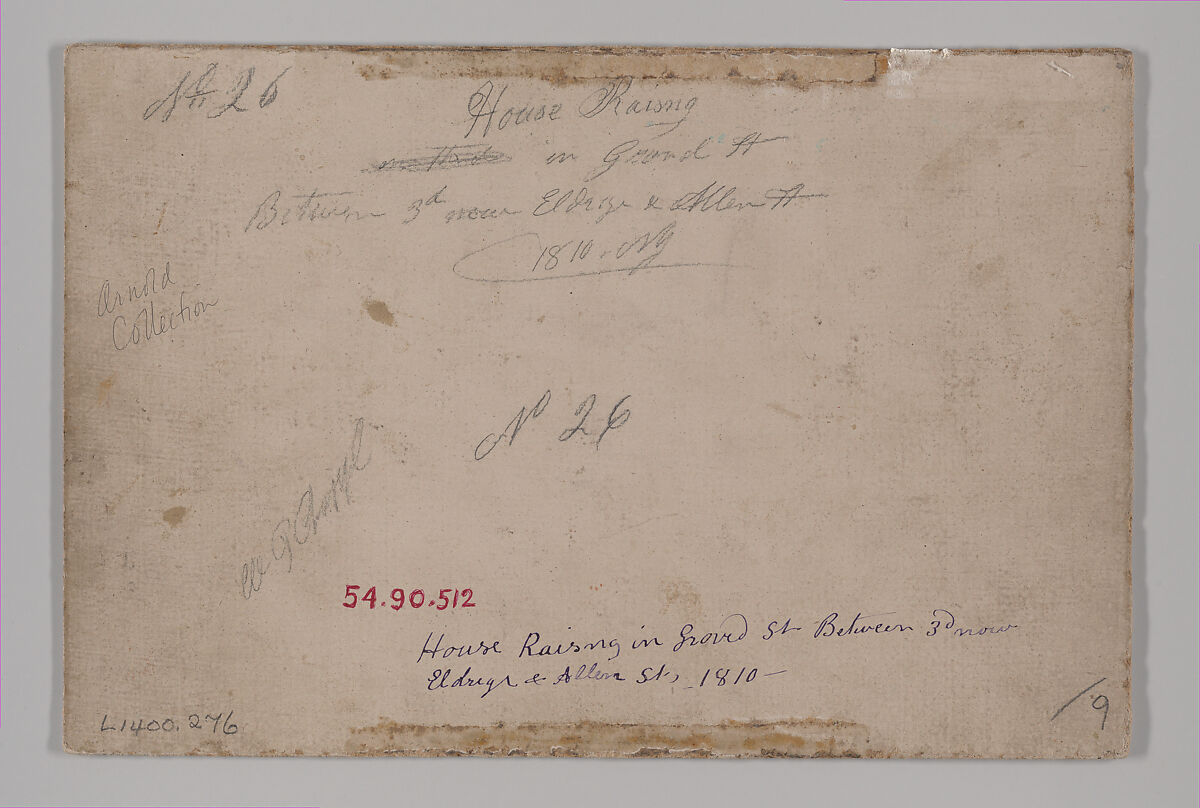 House Raising, William P. Chappel (American, 1801–1878), Oil on slate paper, American