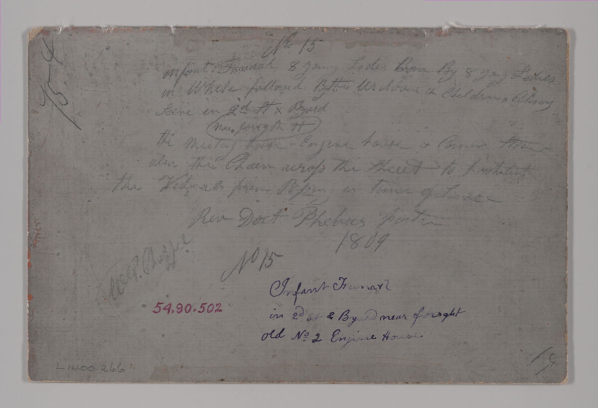 Infant Funeral Procession, William P. Chappel (American, 1801–1878), Oil on slate paper, American