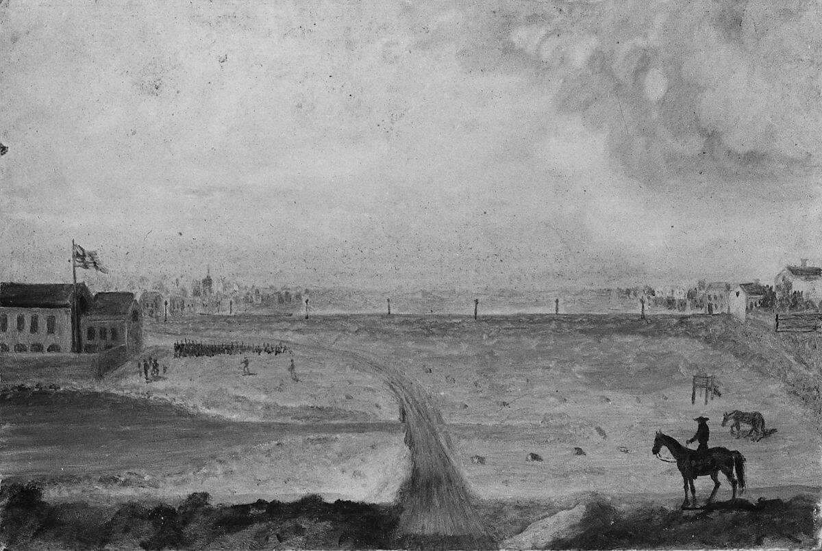 Militia Drilling, William P. Chappel (American, 1801–1878), Oil on slate paper, American