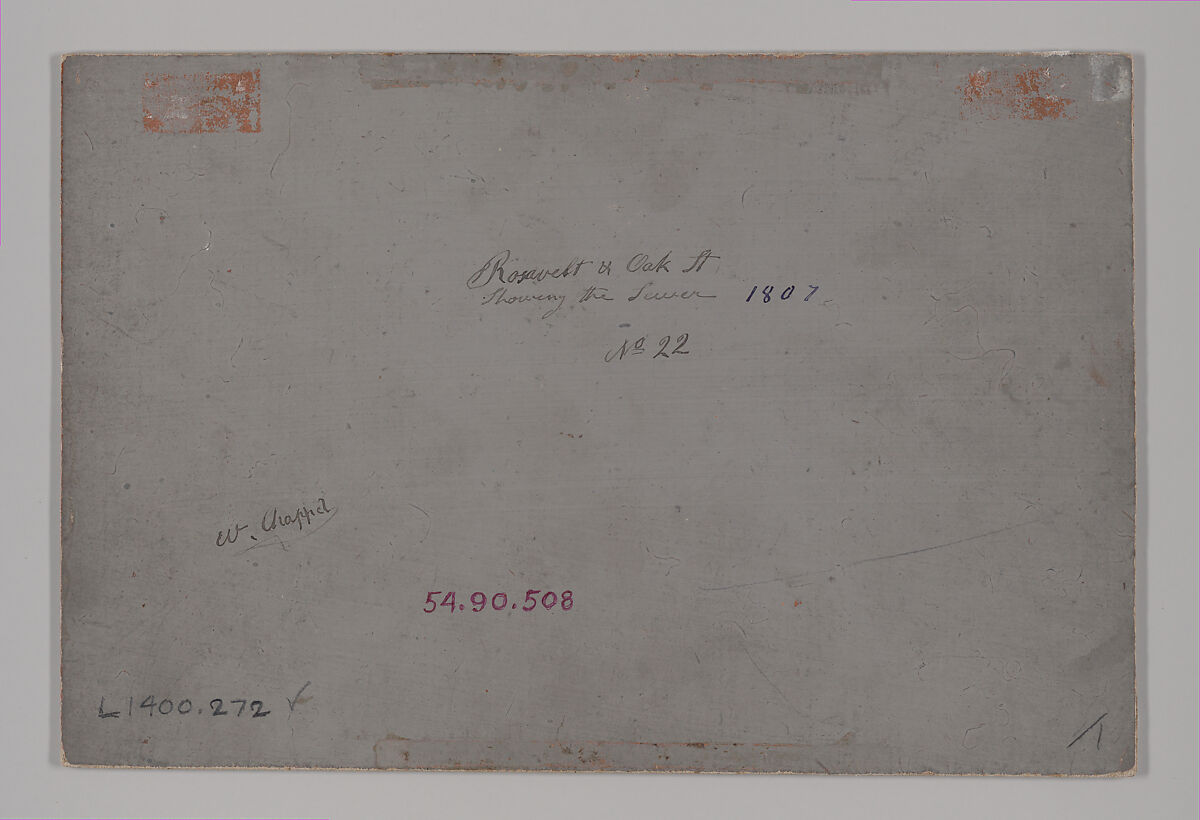 The Sewer, William P. Chappel (American, 1801–1878), Oil on slate paper, American