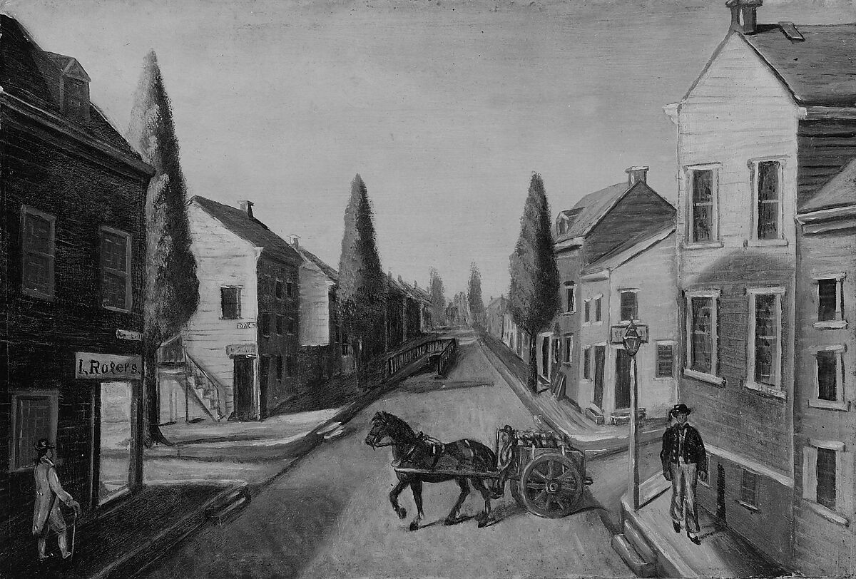 The Sewer, William P. Chappel (American, 1801–1878), Oil on slate paper, American