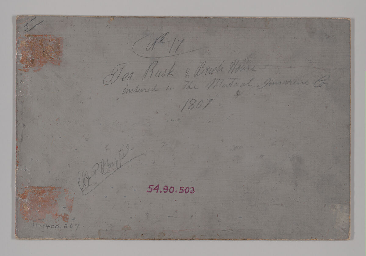 Tea Rusk and Brick House, William P. Chappel (American, 1801–1878), Oil on slate paper, American