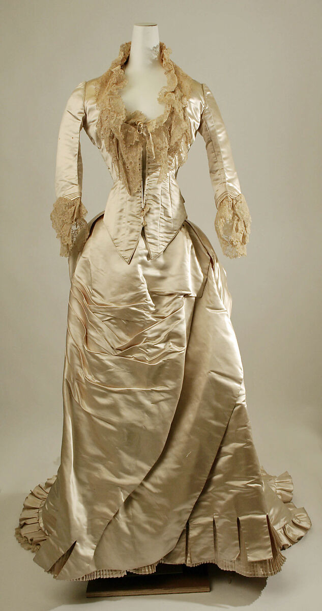 Wedding dress, Josephine H. Egan, silk, cotton, American 