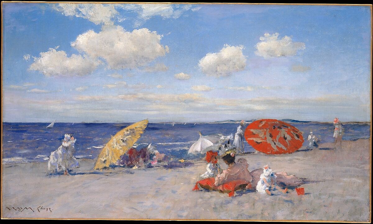At the Seaside, William Merritt Chase (American, Williamsburg, Indiana 1849–1916 New York), Oil on canvas, American 
